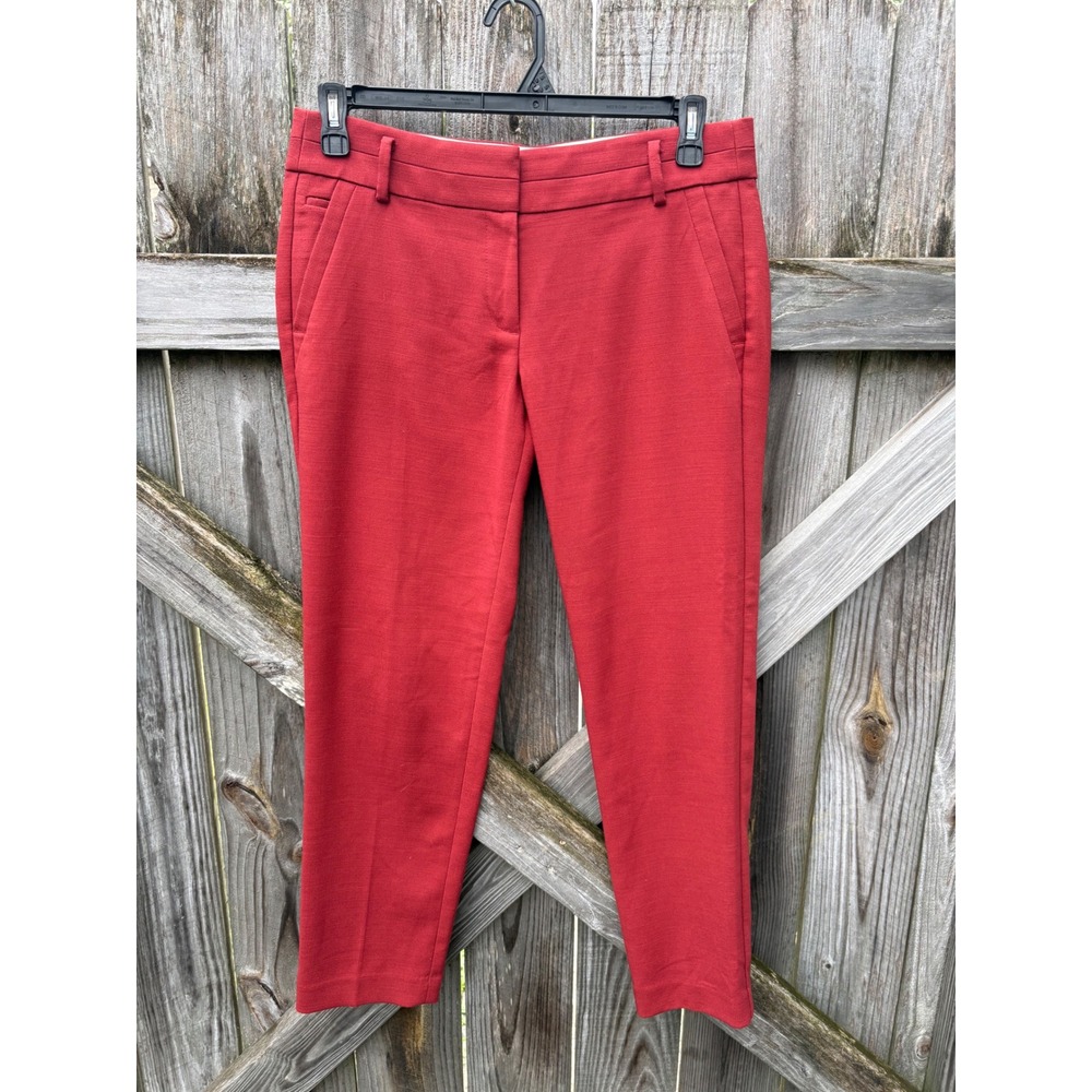 Ann Taylor LOFT Marisa Fit Red Ankle Trousers Dress Pants Size 6 374396